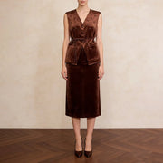 Tie-Waist Vest and Skirt Set