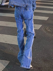 Panel-Seam Flared Jeans