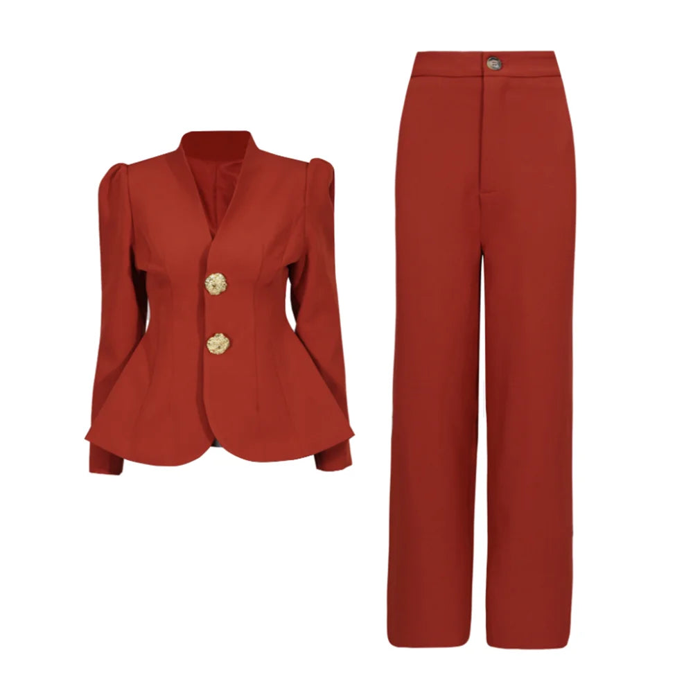 Fitted Blazer and Pants Set