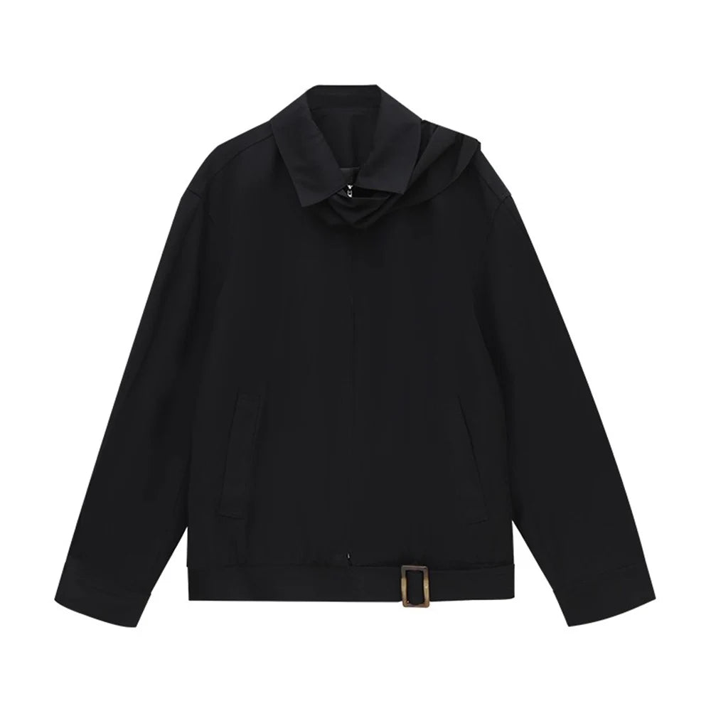 Collared Zip-Up Bomber Jacket