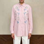 Floral Embellished Button-Up Shirt