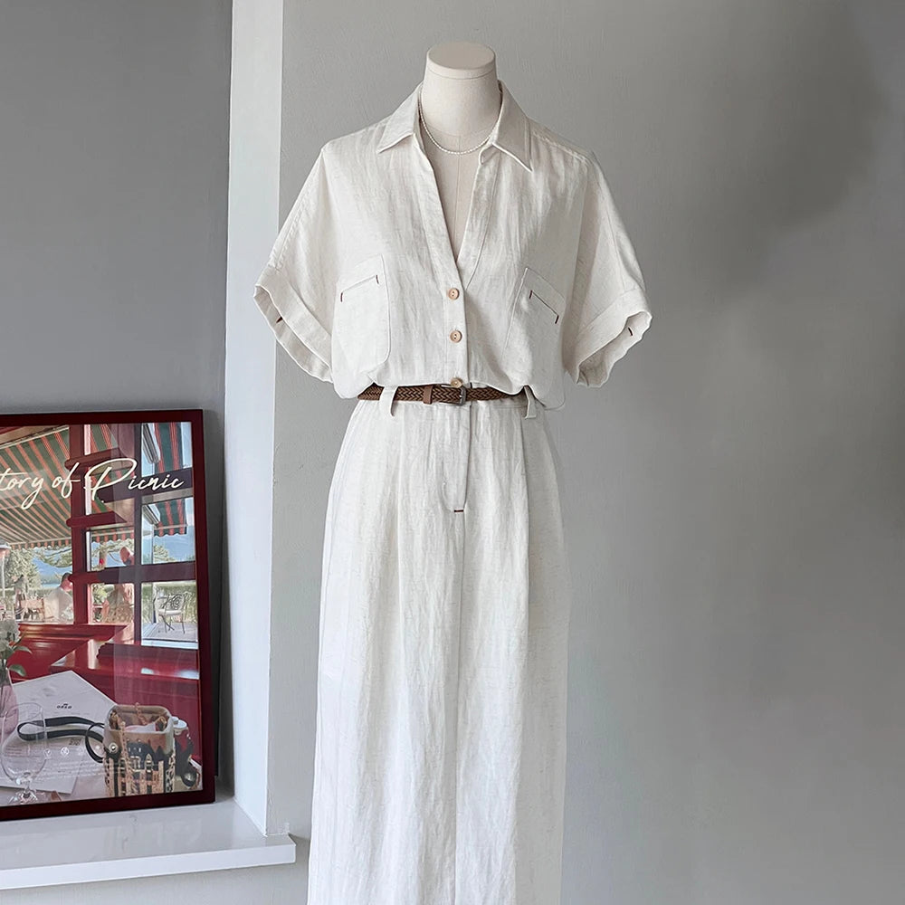 Relaxed Short-Sleeve Shirt Dress