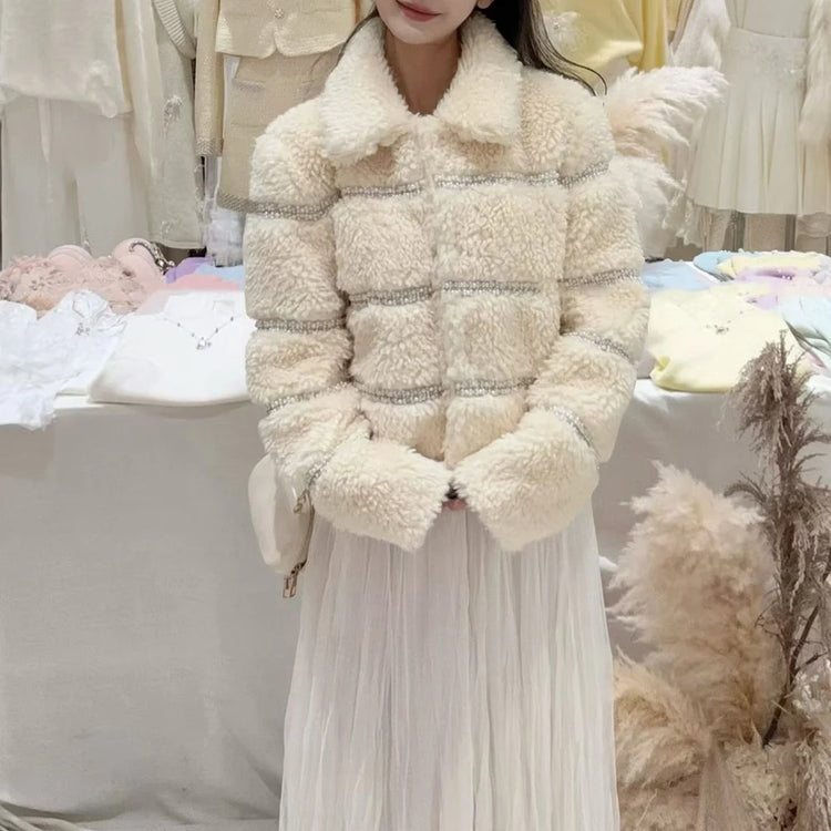 Textured Paneled Collared Jacket