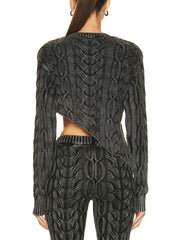 Cable-Textured Asymmetric Sweater