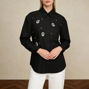 Scattered Embellished Button Shirt