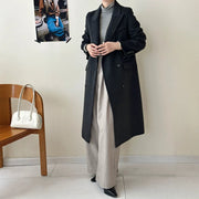 Notched-Lapel Long Coat