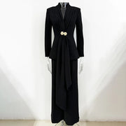 Draped Blazer and Pants Set
