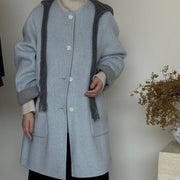 Round-Neck Patch-Pocket Coat