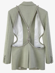 Cutout-Waist Tailored Blazer