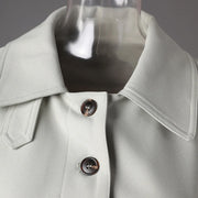Tie-Waist Collared Trench Coat