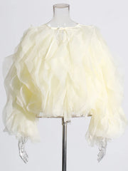 Ruffled Long-Sleeve Blouse
