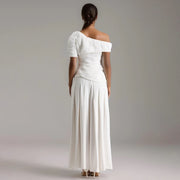 Asymmetric Top and Wide-Leg Pants Set