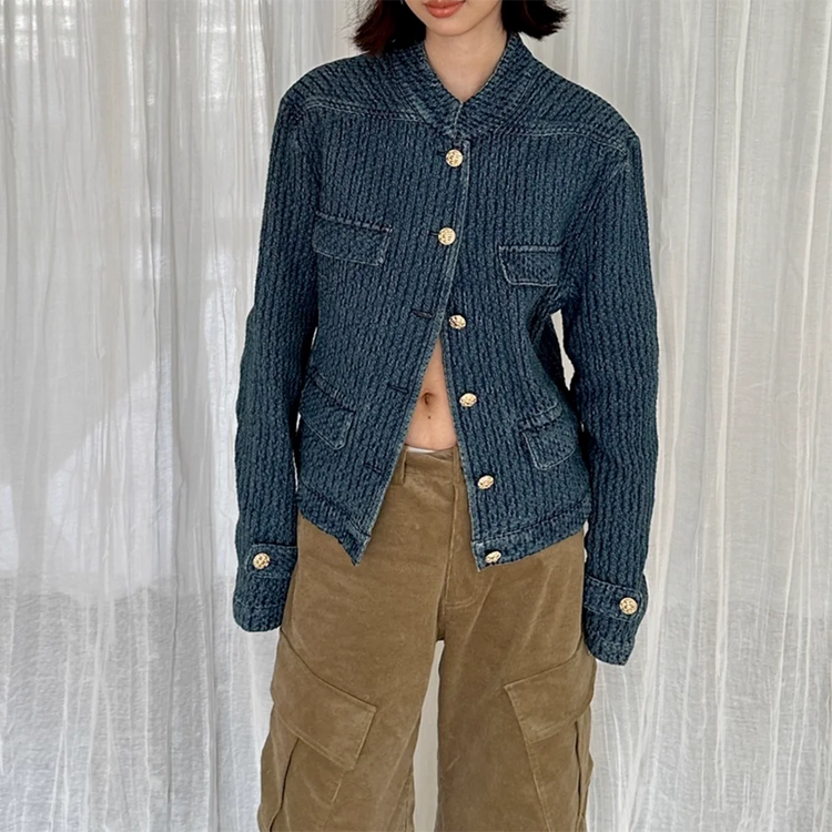 Textured Button-Front Jacket