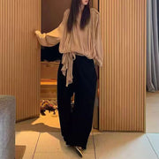 Gathered Balloon-Sleeve Blouse