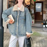 Contrast-Collar Pocket Jacket