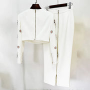 Embellished Jacket and Long Skirt Set