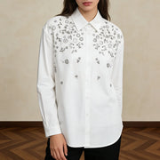 Floral Embellished Long-Sleeve Shirt