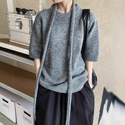 Textured Three-Quarter-Sleeve Sweater