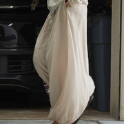 Gathered Balloon-Leg Pants