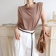 Round-Neck Sleeveless Top