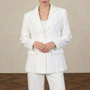 Notched-Lapel Single-Button Blazer