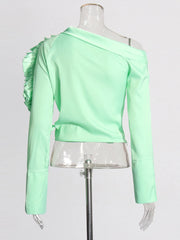 Rosette Off-Shoulder Blouse