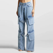 Strap-Detail Cargo Jeans