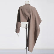 Asymmetric Cropped High-Neck Jacket