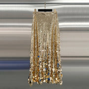 Sequin-Embellished Long Skirt