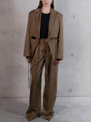 Tie-Detail Cropped Blazer