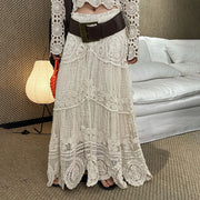 Openwork Patterned Long Skirt