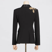 Embroidered Blazer and Pants Set