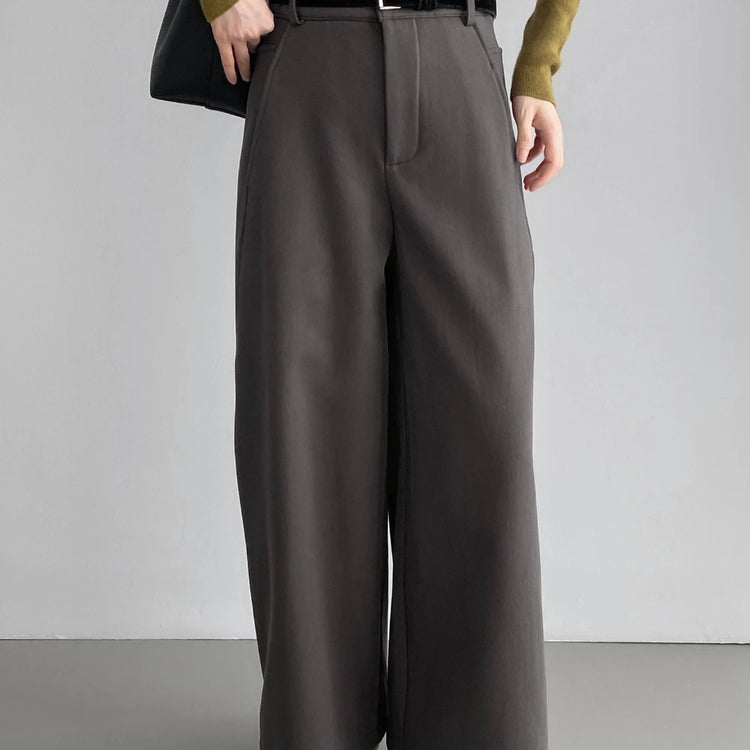Pleated Straight-Leg Pants
