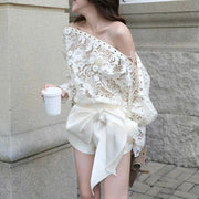 Lace Top or Bow-Detail Shorts