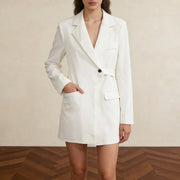 Single-Button Blazer Mini Dress