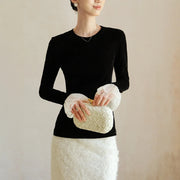 Ruffle-Cuff Long-Sleeve Top