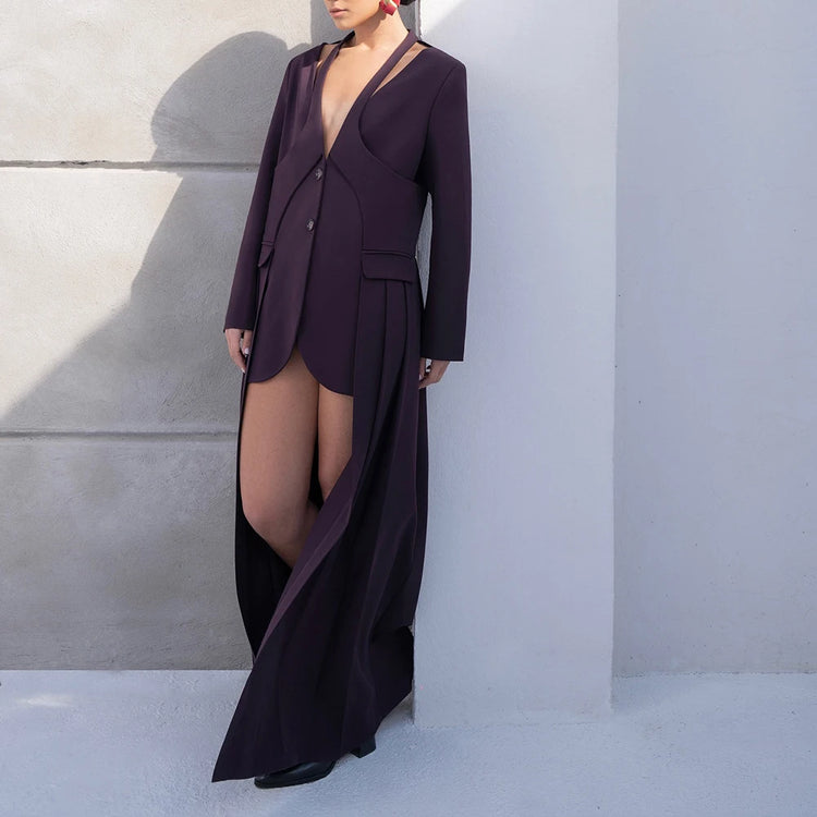 Asymmetric Longline Tailored Blazer
