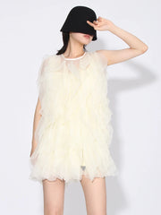 Ruffled Sleeveless Mini Dress