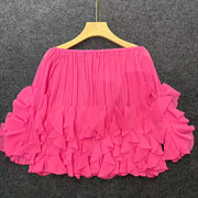 Off-Shoulder Tiered Ruffle Blouse