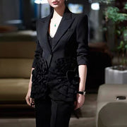 Ruffle-Detail Tailored Blazer