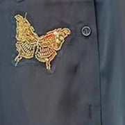 Butterfly-Motif Collared Shirt