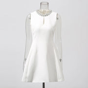 Keyhole Sleeveless Flared Mini Dress