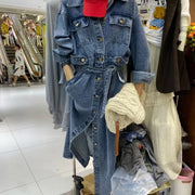 Button-Front Long Shirt Dress