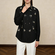 Motif-Embellished Collared Shirt
