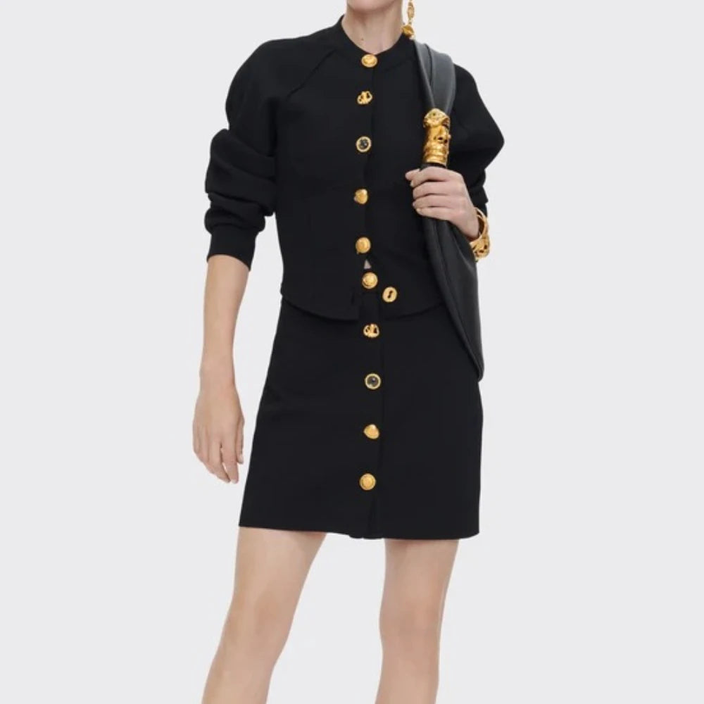 Cropped Jacket and Skirt Set