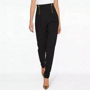 Zip-Detail Tapered Pants