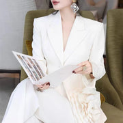 Ruffle-Detail Tailored Blazer