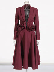 Rosette Blazer, Flared Skirt or Set
