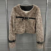 Textured Jacket and Mini Skirt Set