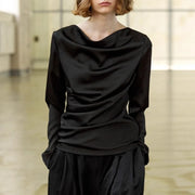 Draped Long-Sleeve Top